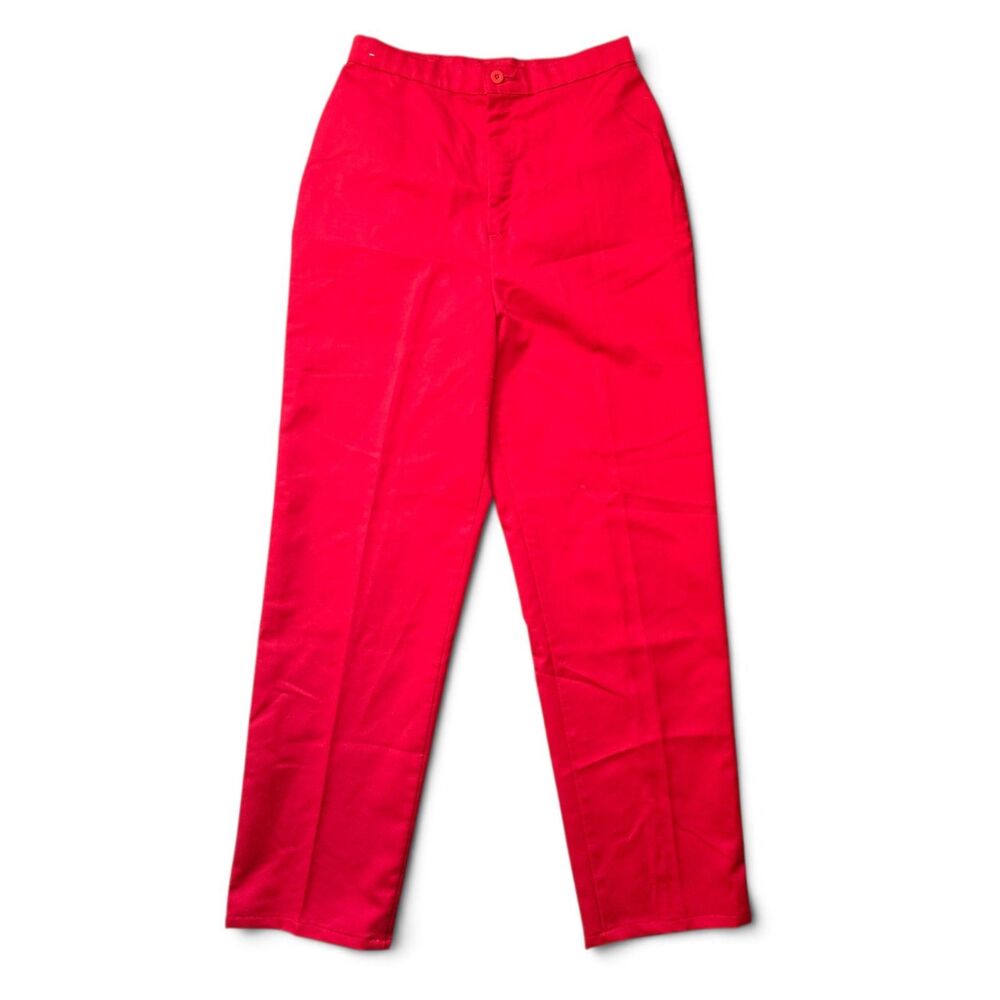 Vintage Womens Size 12 JCPenney Red High Rise Pants Tapered Leg USA 80sRetro
